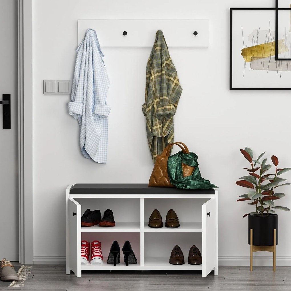 PANTOFAR Zen Shoe Cabinet, Alb, 35x45x80 cm