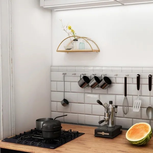 Raft de perete 45x18 cm stejar/auriu