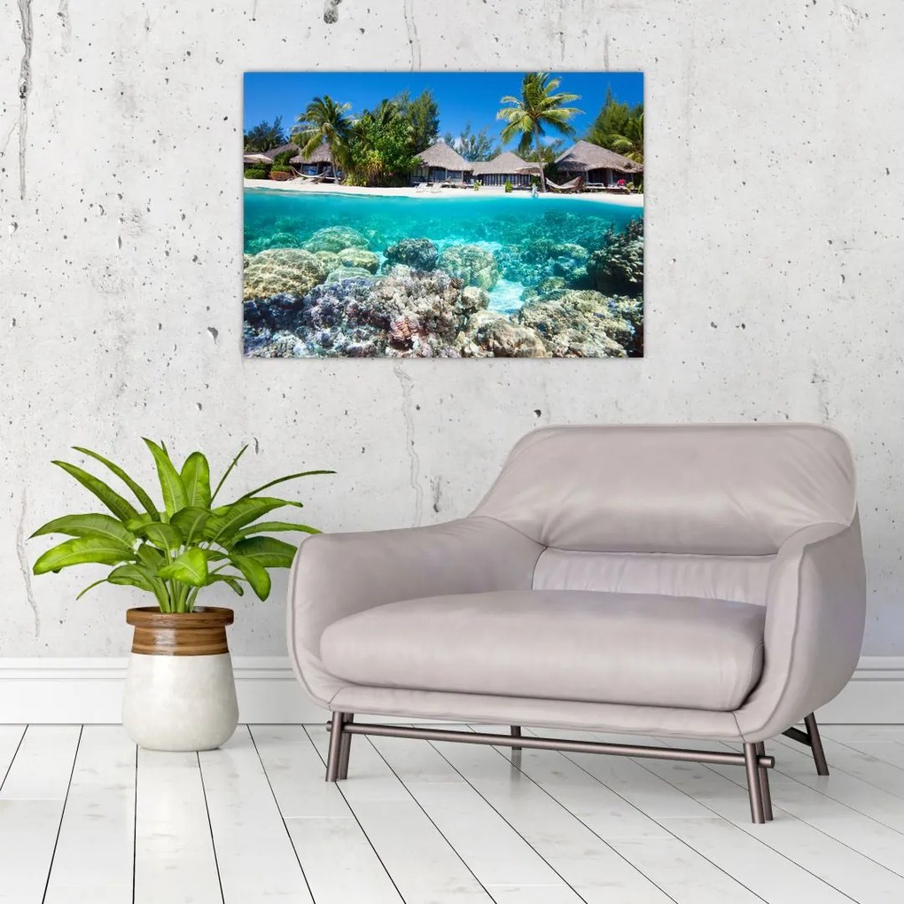 Tablou cu plaja pe insulă tropicală (70x50 cm)