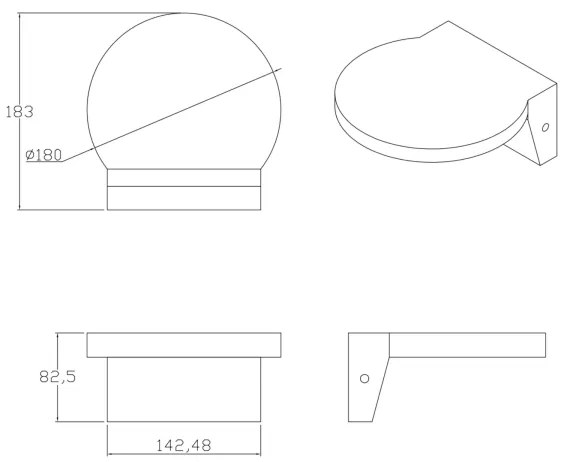 Aplică LED de exterior TESA LED/10W/230V IP54 negru