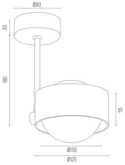 Plafoniera design minimalist Massimo plus alb