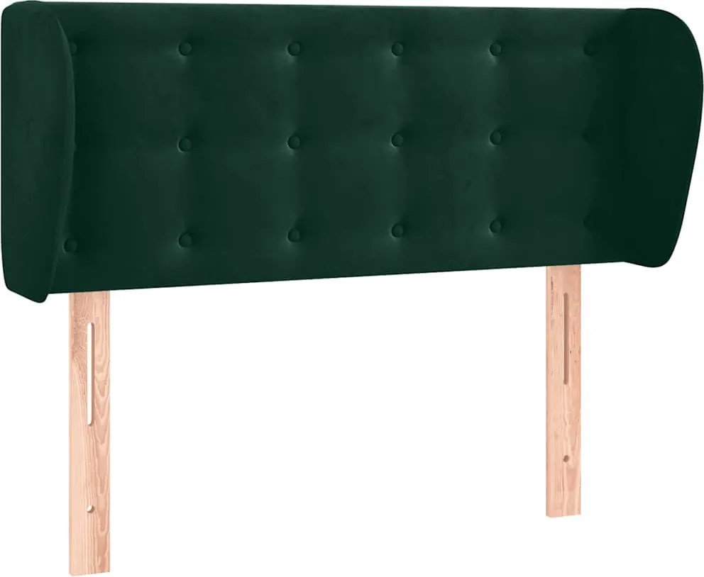 vidaXL Tăblie de pat cu aripioare verde închis 93x23x78/88 cm catifea