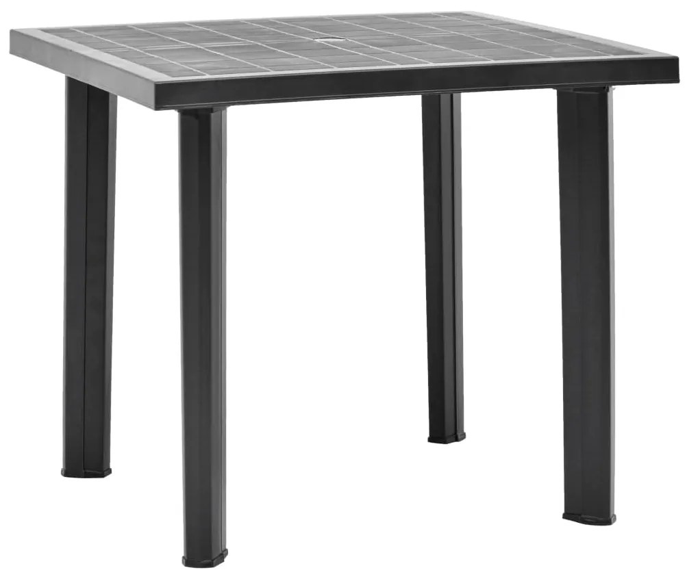 vidaXL Masă de grădină, antracit, 80 x 75 x 72 cm, plastic
