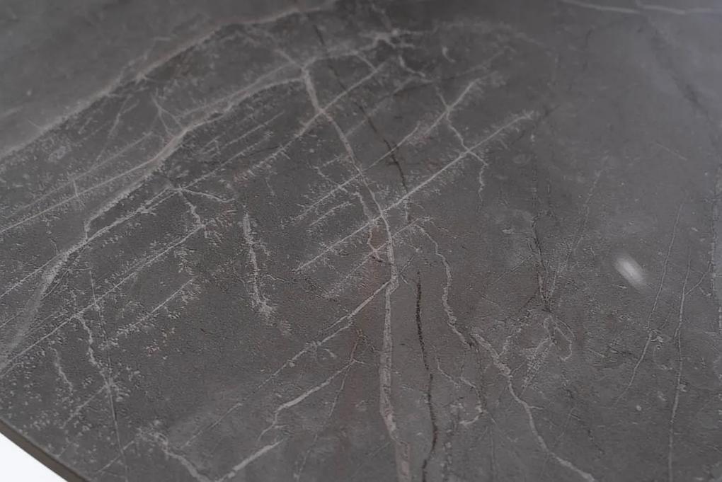 Masa rotunda Murano Ceramica marmura gri/negru mat - ø120 / h76 cm