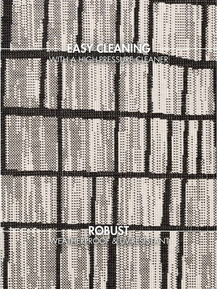 Covor pentru exterior și interior negru/crem rotund ø 200 cm Haringey Crouch – Ted Baker