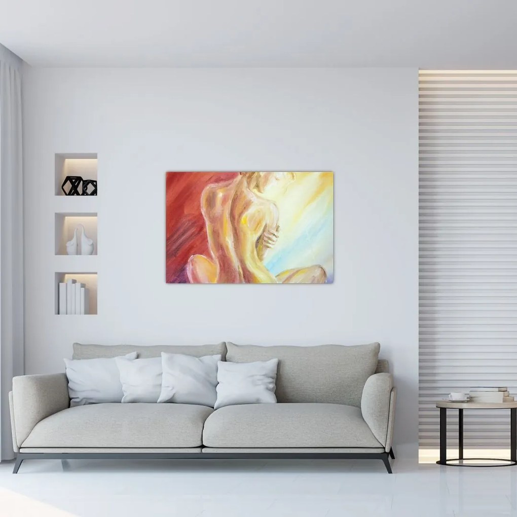 Tablou - Imaginea unei femei care se odihnește, pictură în ulei (90x60 cm)