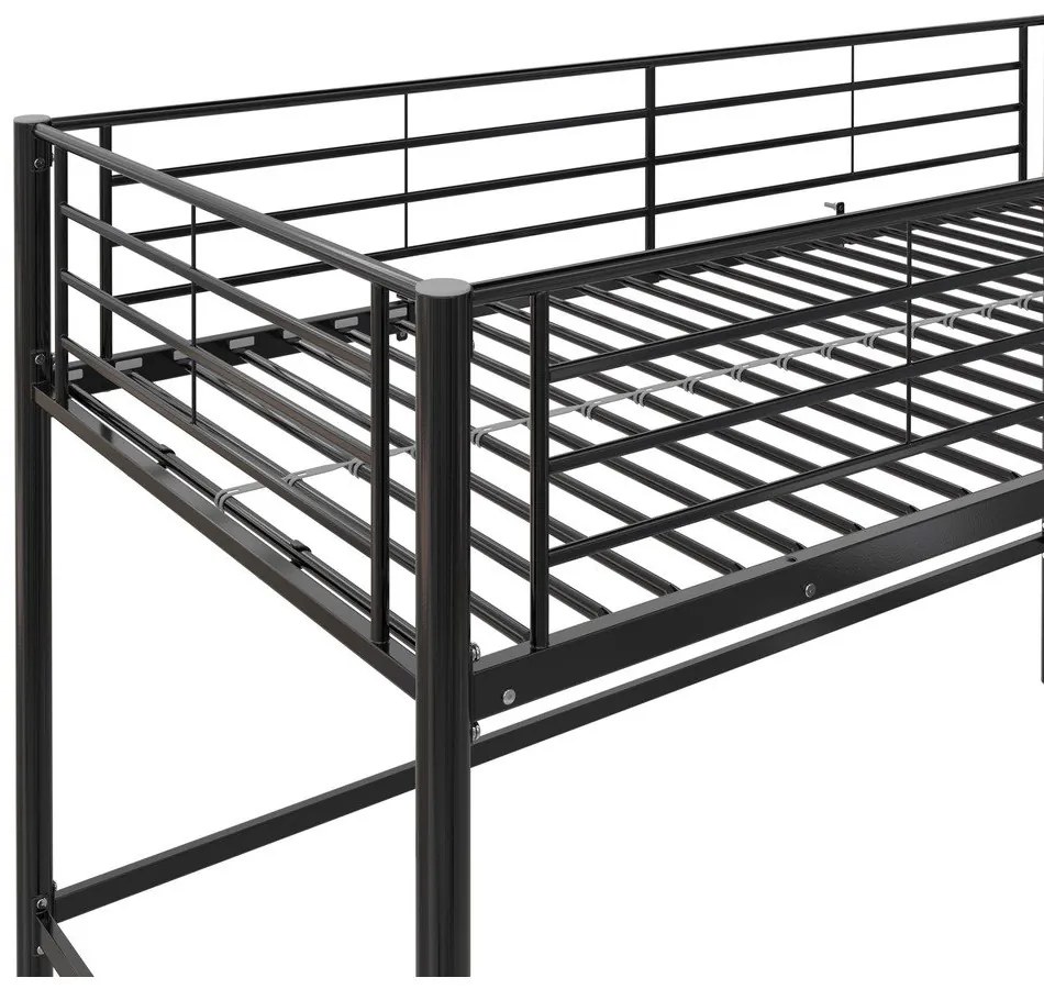 Pat pentru copii negru înalt 90x200 cm Jodie – Støraa