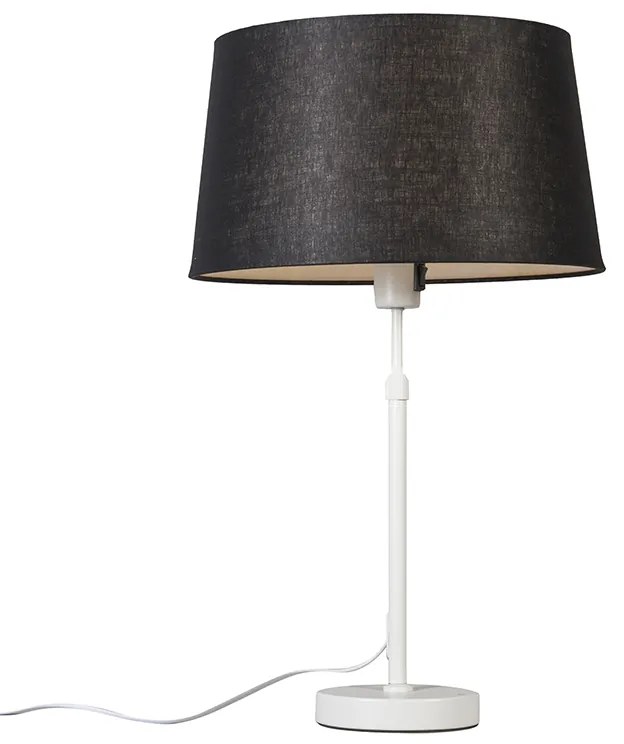 Lampă de masă albă cu abajur negru 35 cm reglabilă - Parte