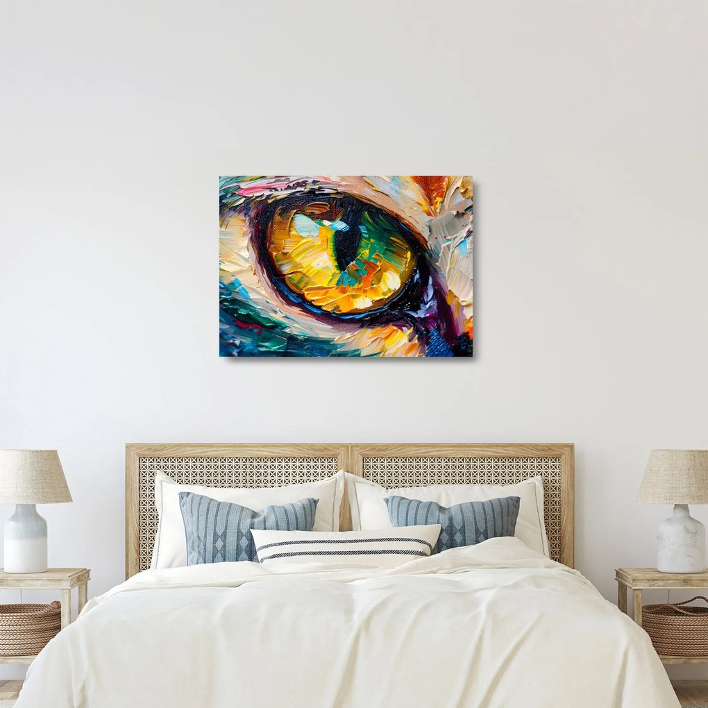 Tablou pe sticlă - Ochi de pisică Pictură (70x50 cm)