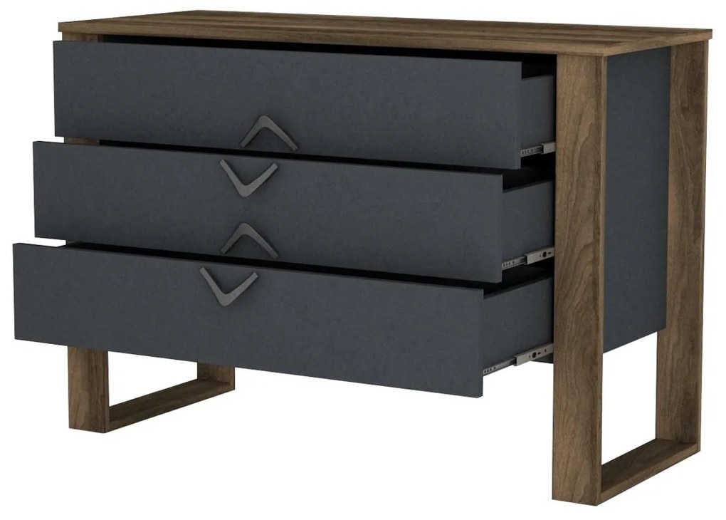 Comodă Bumerang Anthracite and Walnut