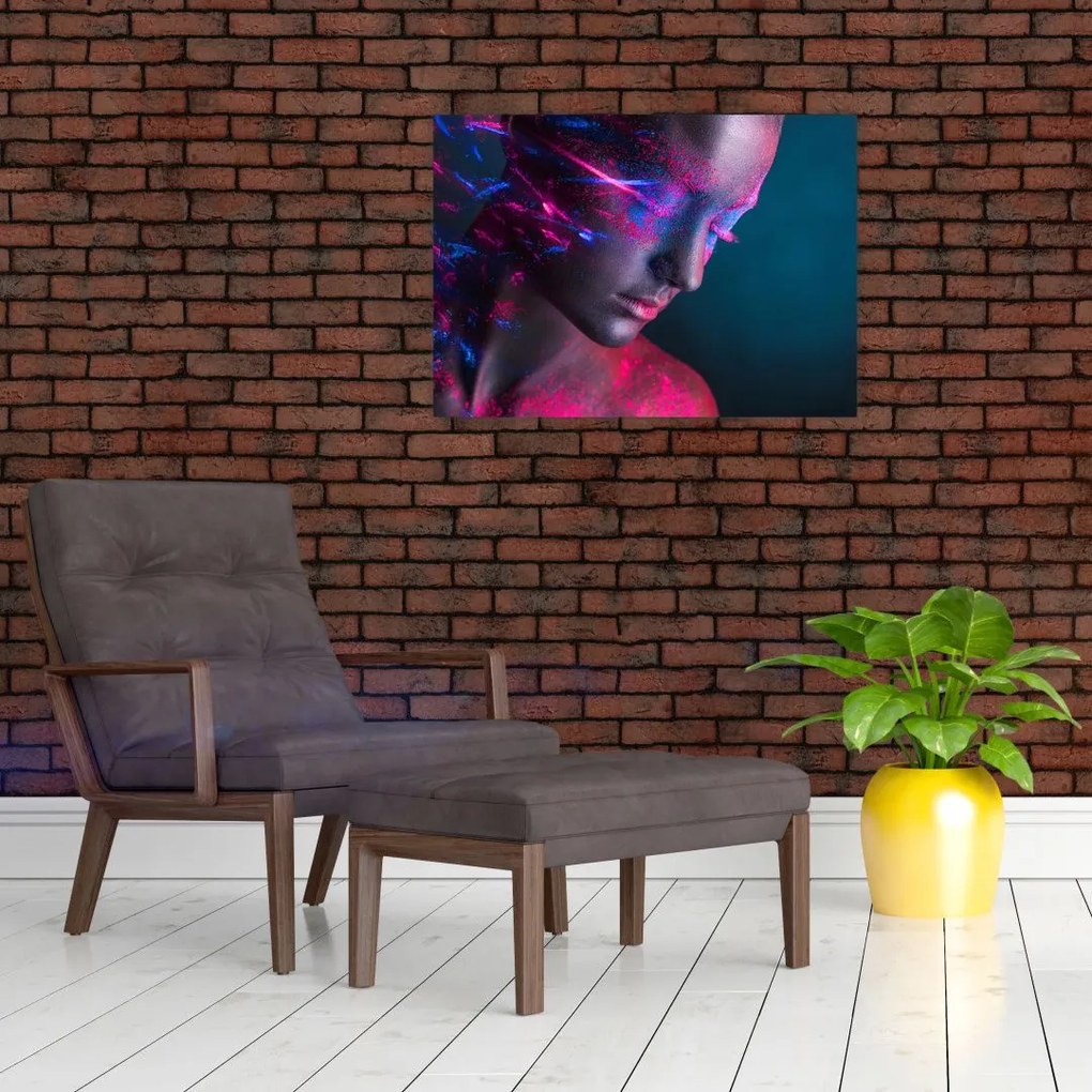 Tablou pe sticlă strălucitor a femeii (70x50 cm)