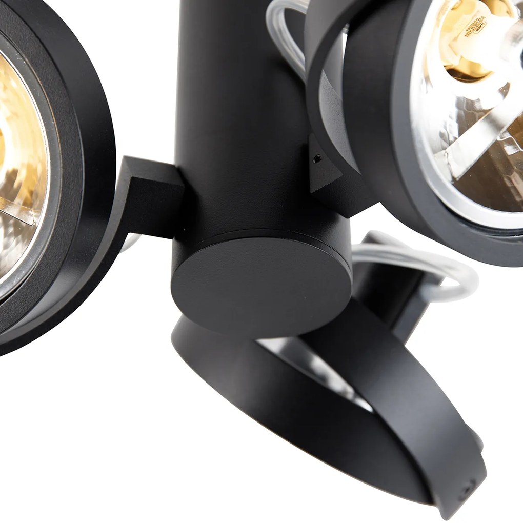 Spot modern negru reglabil cu 3 lumini - Goes