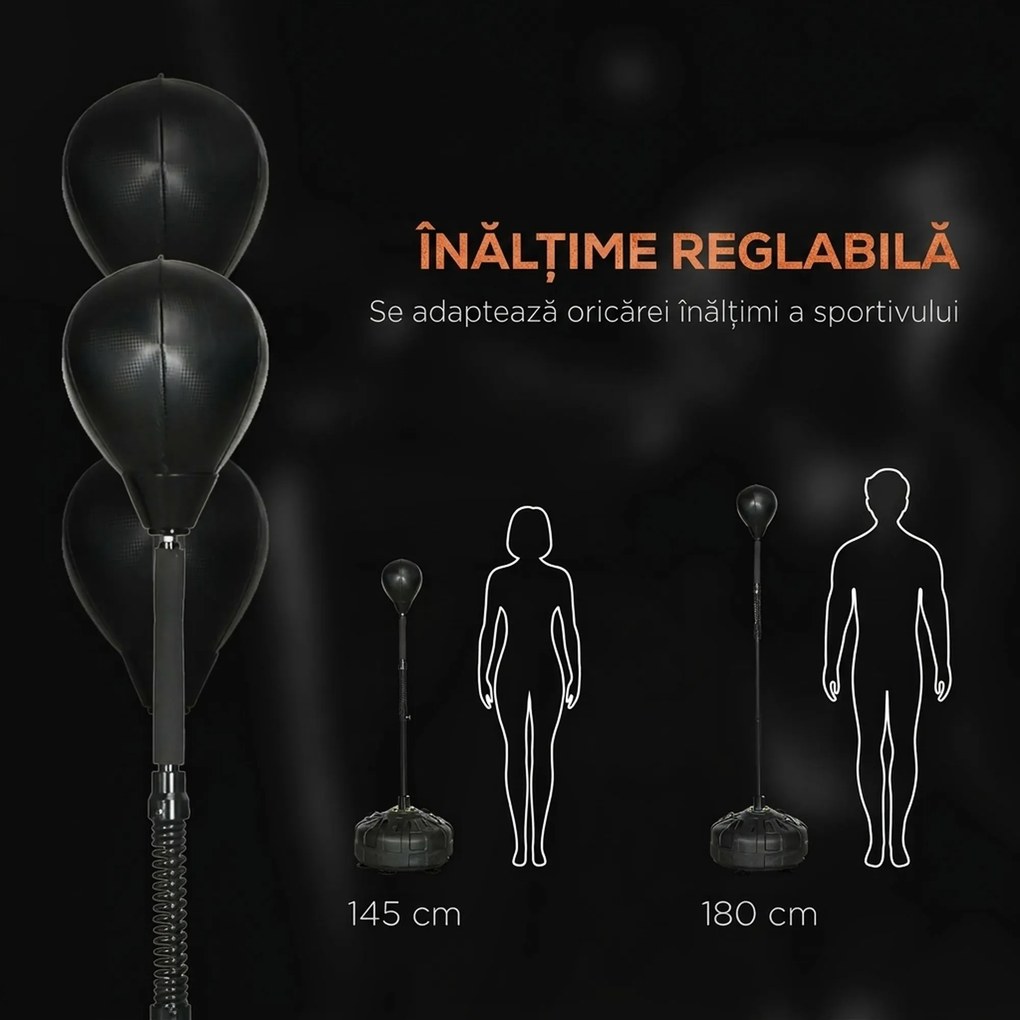 SPORTNOW Minge de Box de Podea Bază Umplută Înălțime Reglabilă 145-180 cm | Aosom Romania