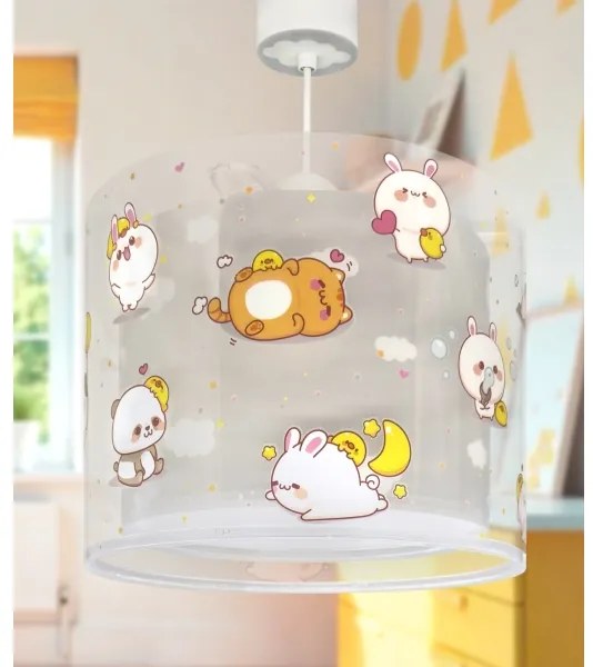 Dalber 41762E - Lustră pentru copii KAWAII FRIENDS 1xE27/15W/230V gri