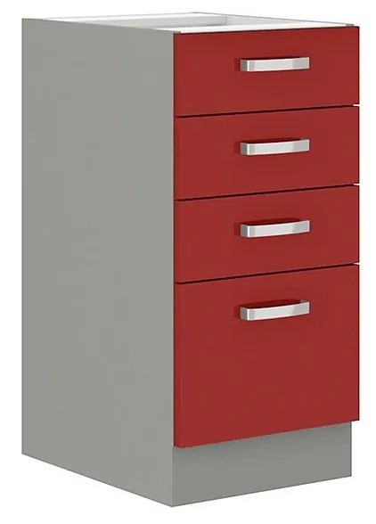 Dulap inferior de bucătărie cu sertare Metaluna 40 D 4S BB (Gri + crem lucios) . 1103340