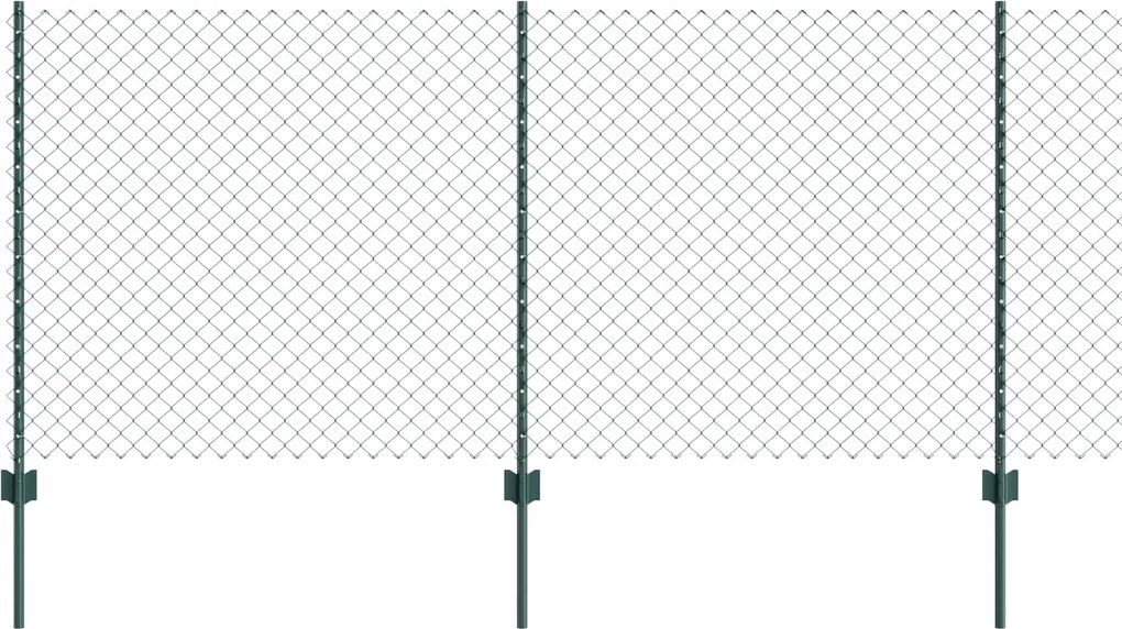 vidaXL Gard cu Stâlp Verde 1 x 25 m Oțel și PVC