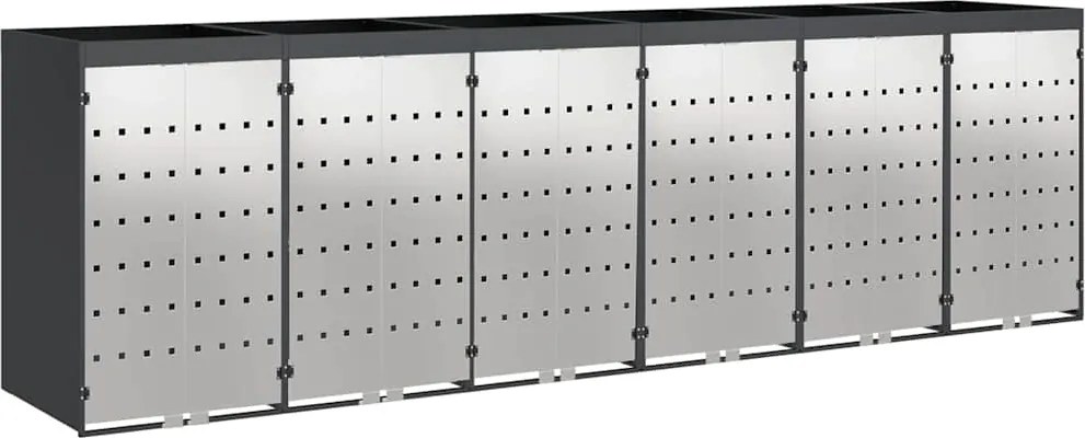 vidaXL Depozitare pentru 3 pubele Wheelie 340 x 77.5 x 115.5 cm Oțel