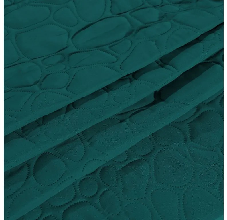 Tyrkysový přehoz na postel se vzorem STONE Dimensiune: 200 x 220 cm