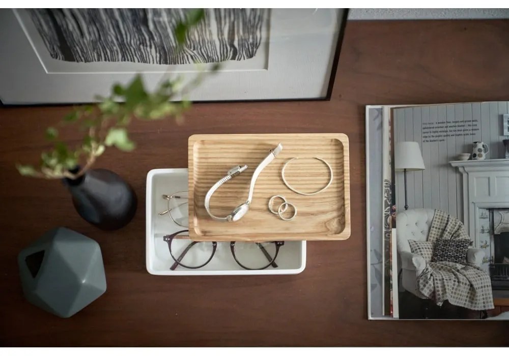 Cutie de depozitare albă cu capac 18.5x12.5x7 cm Rin – YAMAZAKI