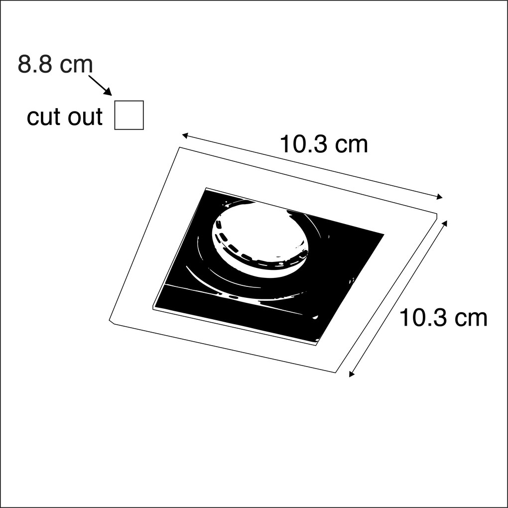 Spot încastrat inteligent alb, incl. WiFi GU10 reglabil - Carree