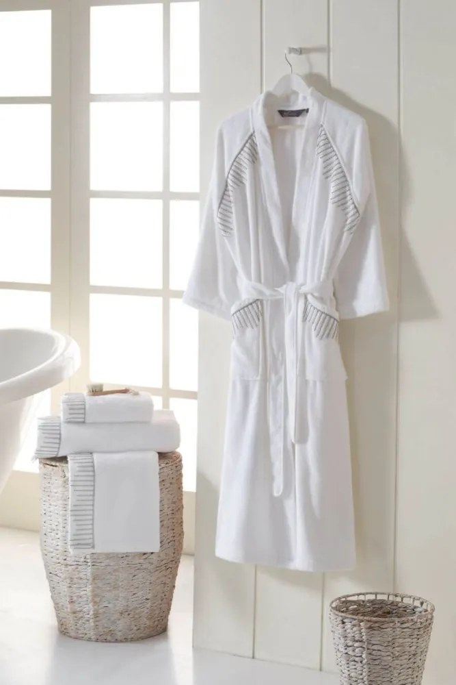 Halat elegant pentru femei NOVA, in cutie cadou L Alb / White