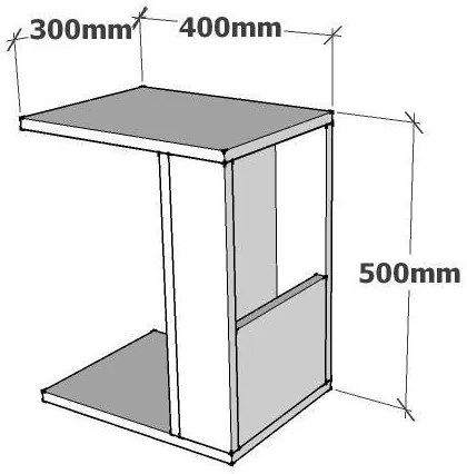 Măsuță laterală KAREN 50x40 cm antracit