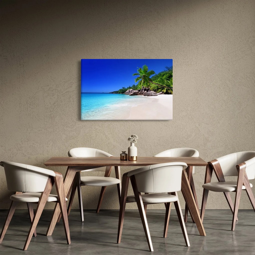 Tablou cu plaja pe insula Praslin (90x60 cm)