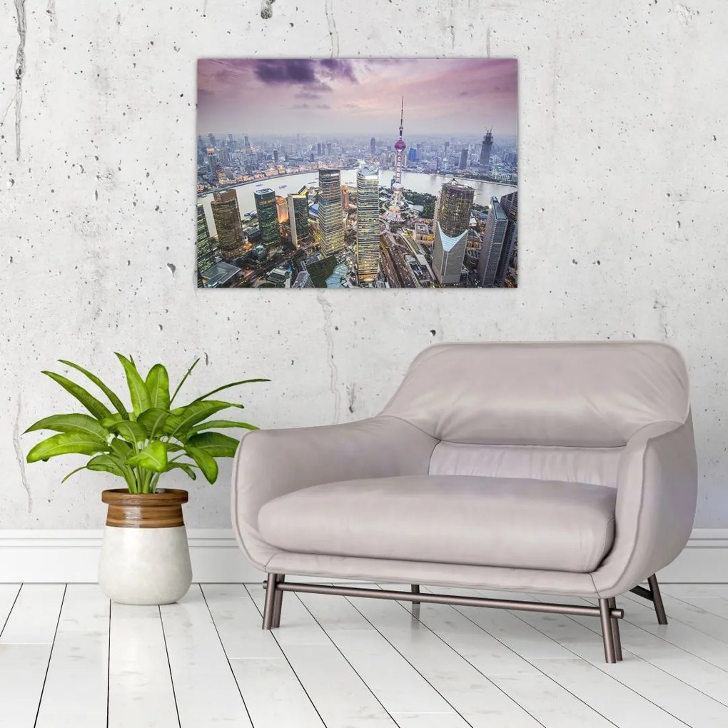 Tablou pe sticlă - Shanghai, China (70x50 cm)