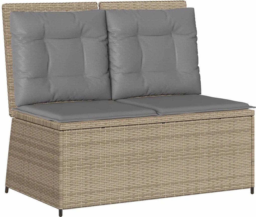 vidaXL Bancă de grădină Bej poliratan