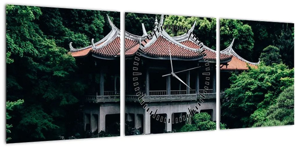 Tablou cu grădina japoneză națională (cu ceas) (90x30 cm)