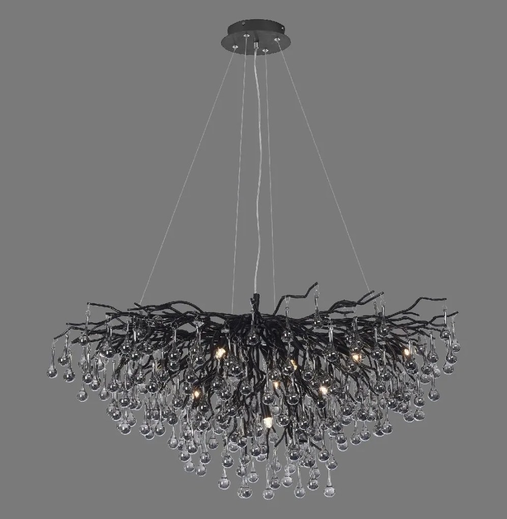 Lustra suspendata design magnific ICICLE negru, 50x100cm