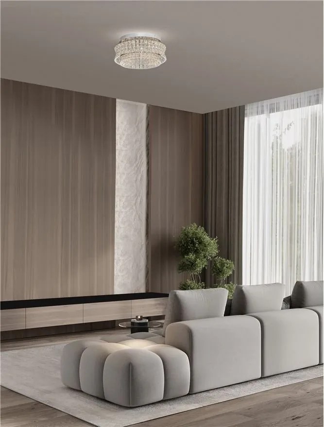 Lustra aplicata LED crom, cristale sticla CELYSIA 50cm