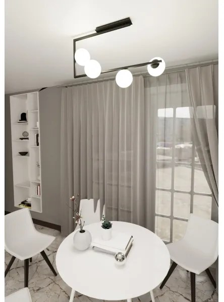 Lustră pe tijă SOMA 4xE14/10W/230V negru/alb