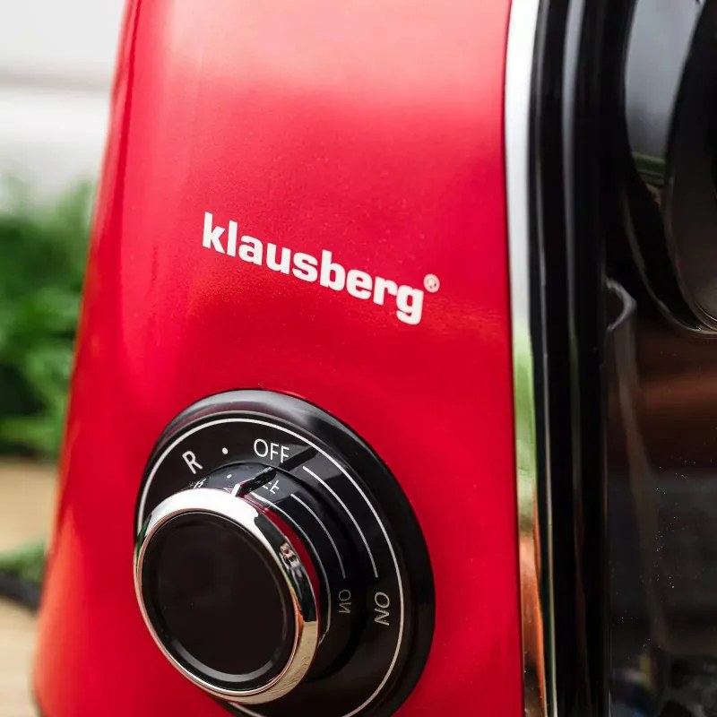 Storcator de fructe si legume Klausberg KB 7870, 150 W, 700 ml, Reverse, Accesorii, Rosu