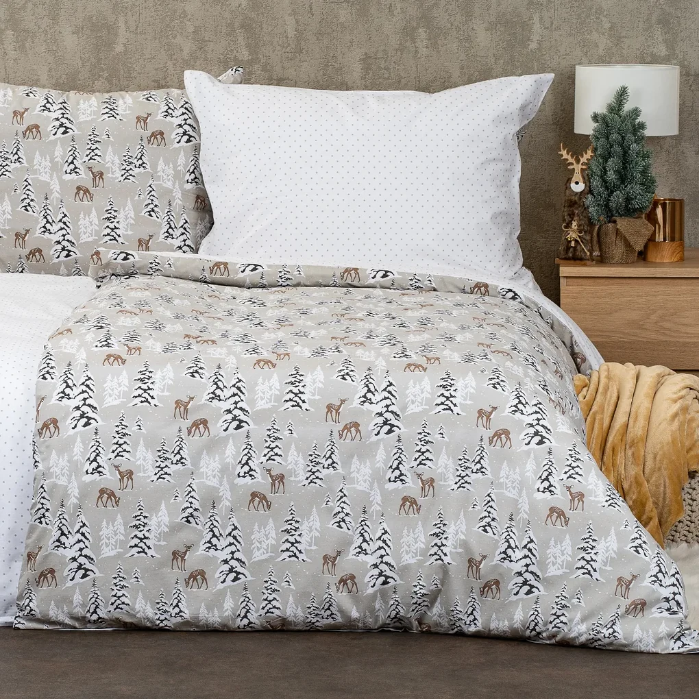 Lenjerie de pat din bumbac 4Home Christmas forest , 140 x 220 cm, 70 x 90 cm, 140 x 220 cm, 70 x 90 cm
