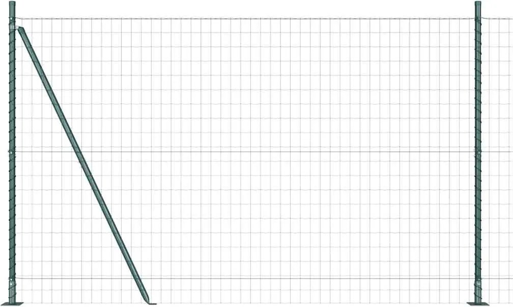 vidaXL Gard cu Stâlp Verde 1,6 x 10 m Oțel și PVC