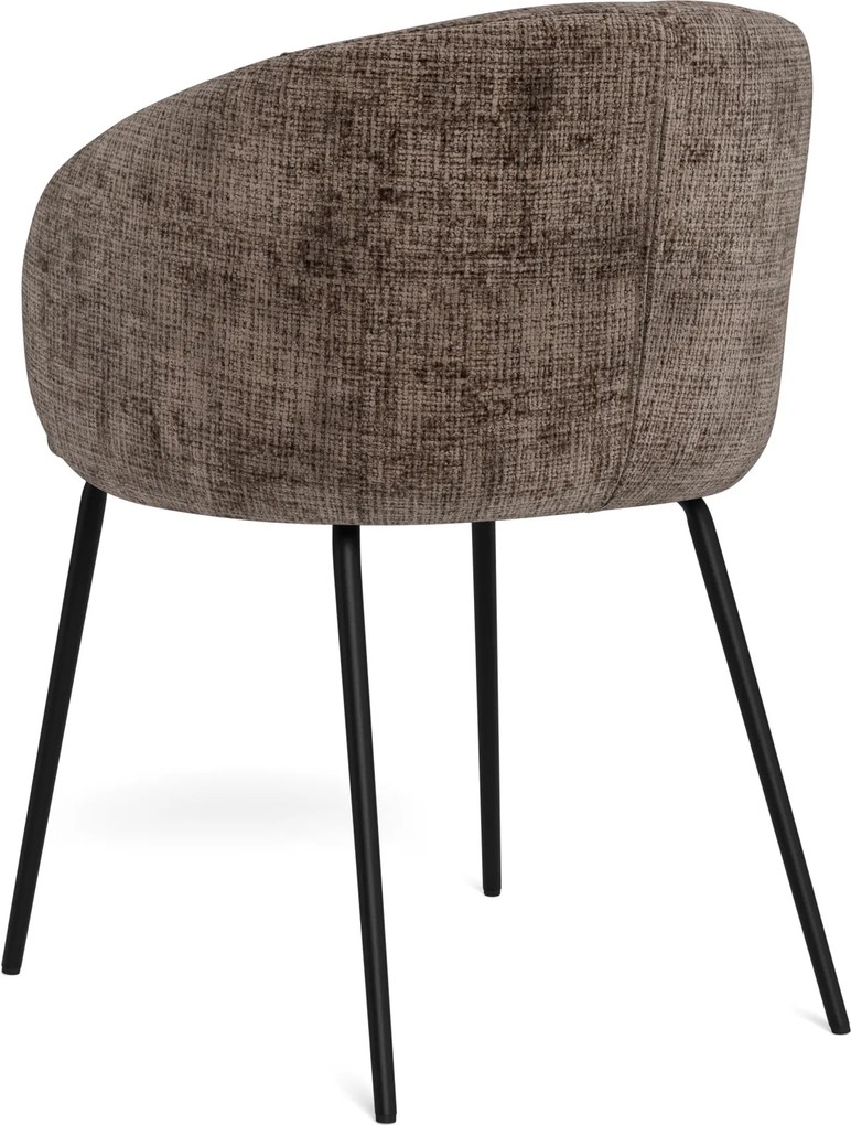 MAZZONI EXPORT CLARA Maro Stins (țesătură Juto 24)/picioare negre - SCAUN MODERN ADÂNC TAPIȚAT PENTRU SALON/LIVING/BIROU LOFT