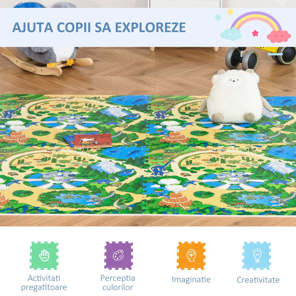 HOMCOM covor puzzle 36 bucati, pentru 3.24㎡, material EVA | Aosom Romania