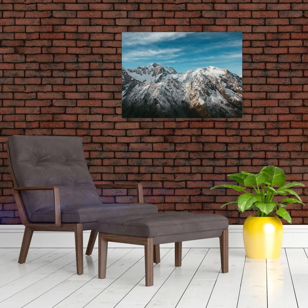 Tablou cu vârfuri înzăpeziți, Fiordland (70x50 cm)
