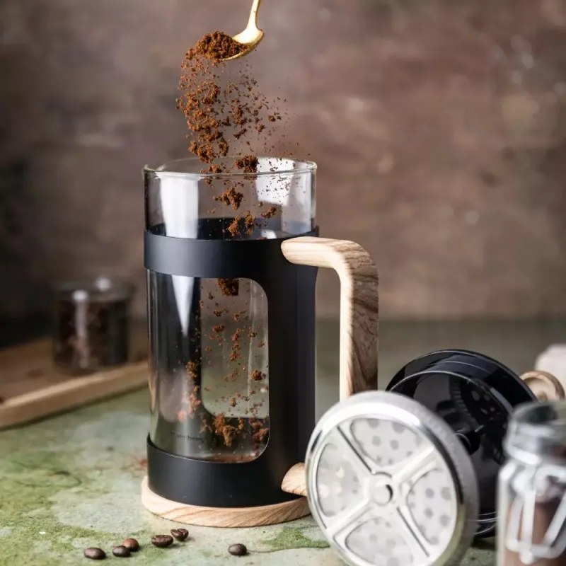 Presă de cafea franceză Klausberg KB 7680, 0,600 l, sticlă, negru/maro