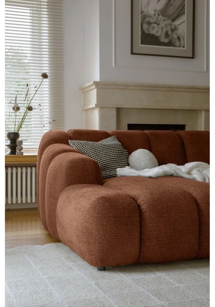 Colțar teracotă (cu colț pe partea stângă/cu șezlong) Shell – Miuform