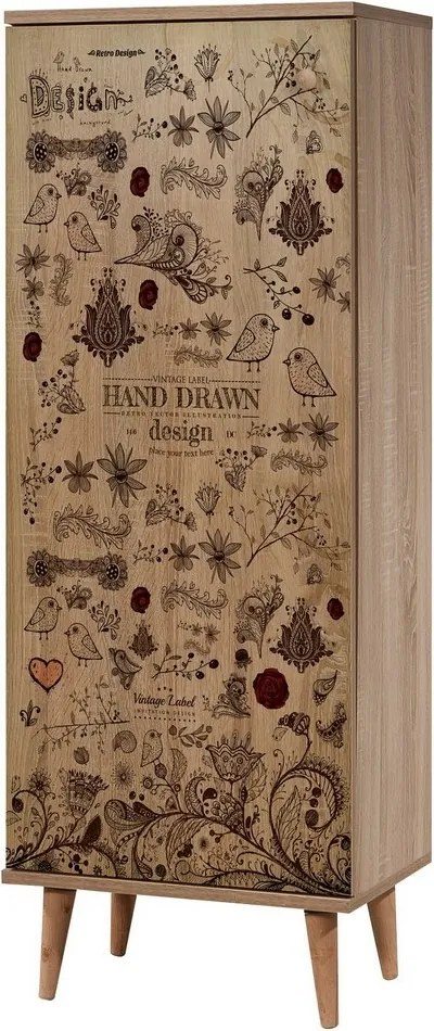 Dulap pentru pantofi Mega Birds Sonoma Oak