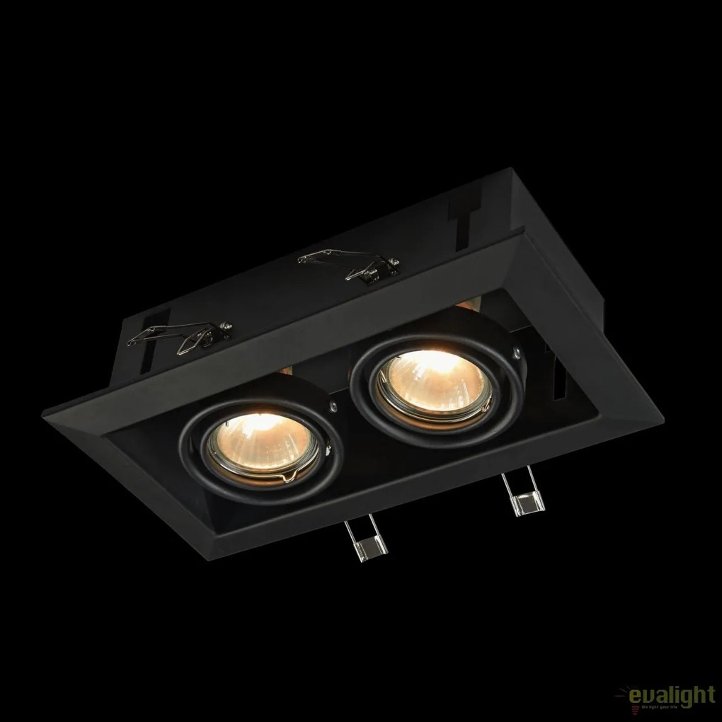 Plafoniera incastrabila cu doua spoturi Metal, negru MYDL008-2-02-B