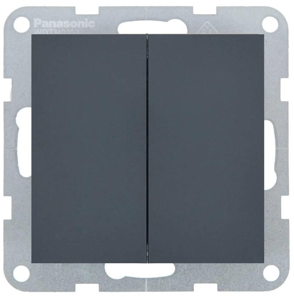 Intrerupator dublu 10A, IP20, Night, Panasonic Karre Plus 55 Soft Touch