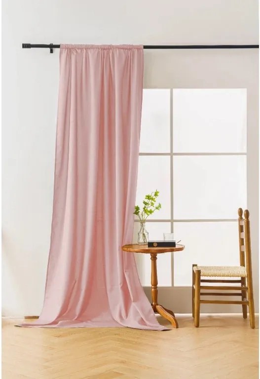 Perdea OXFORD LIGHT 140x250 cm, roz Agatat: Inele metalice