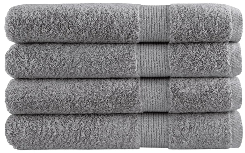 vidaXL Prosoape premium SOLUND 4 buc gri 100x200cm 600gsm