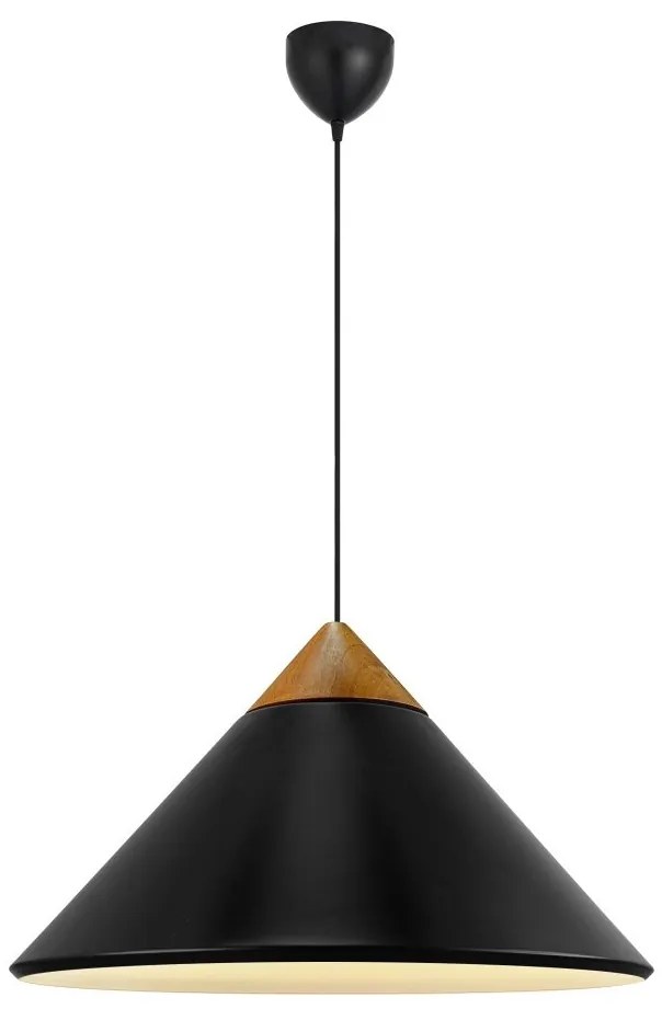 Lustra, Pendul Design Nordic Minimalist, Lemn, Metal, Kinto negru