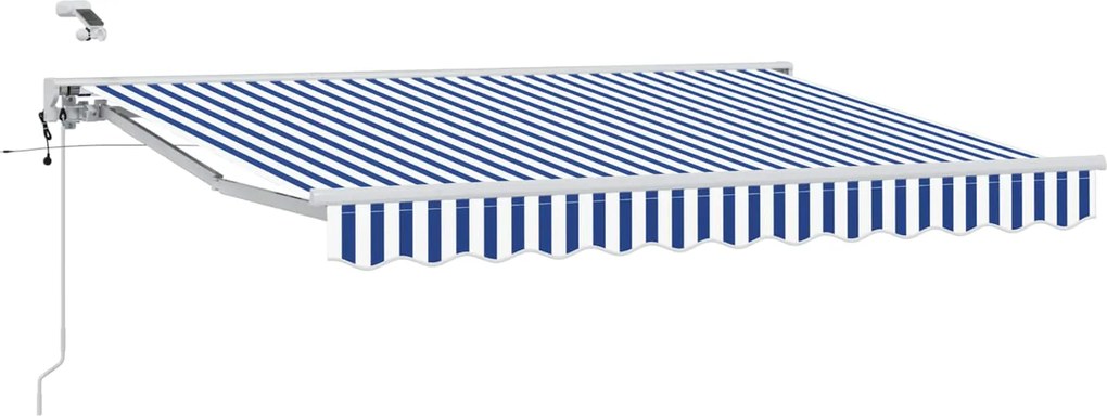 vidaXL Cort electric retractabil Albastru și Alb 3,5 x 2 m