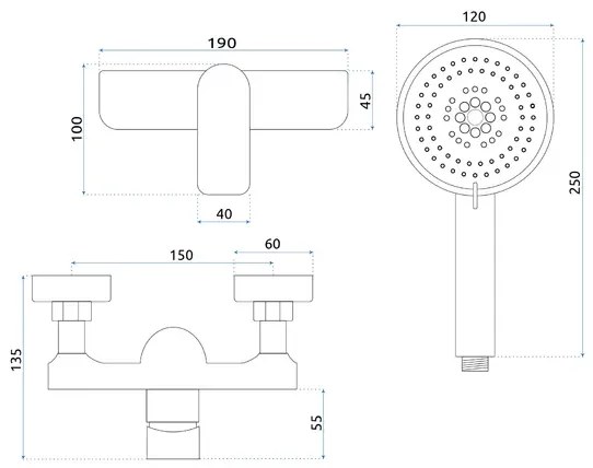 Baterie dus monocomanda auriu Rea Dart