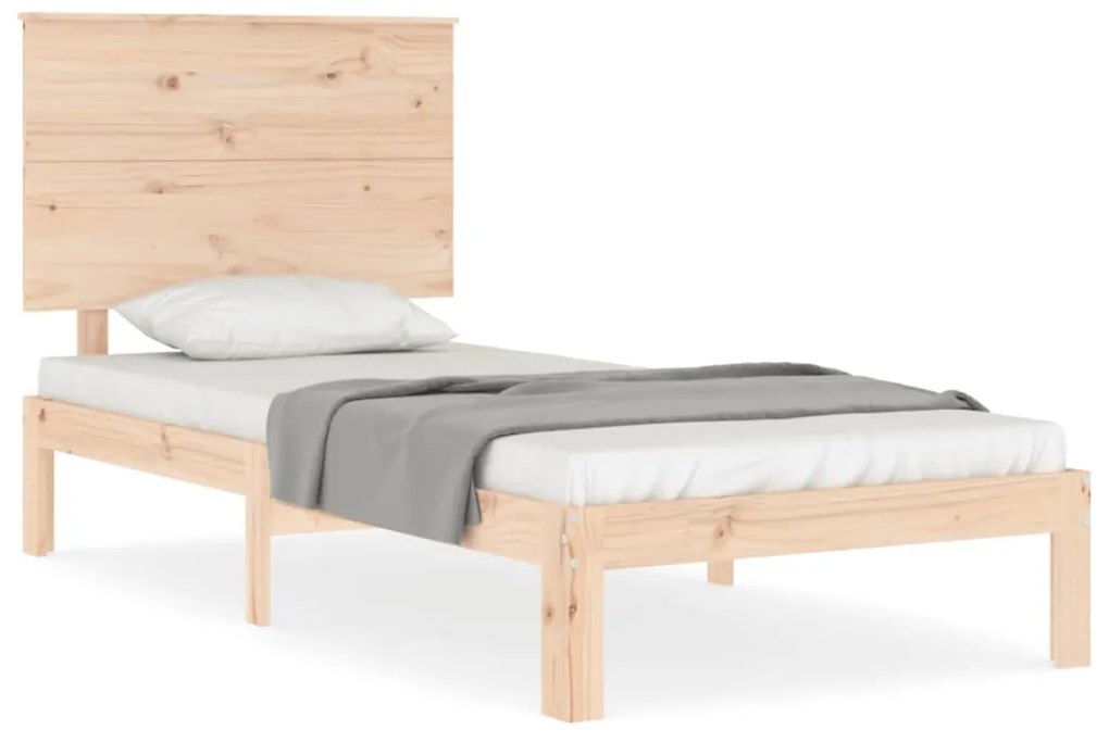 3193626 vidaXL Cadru de pat cu tăblie single, lemn masiv